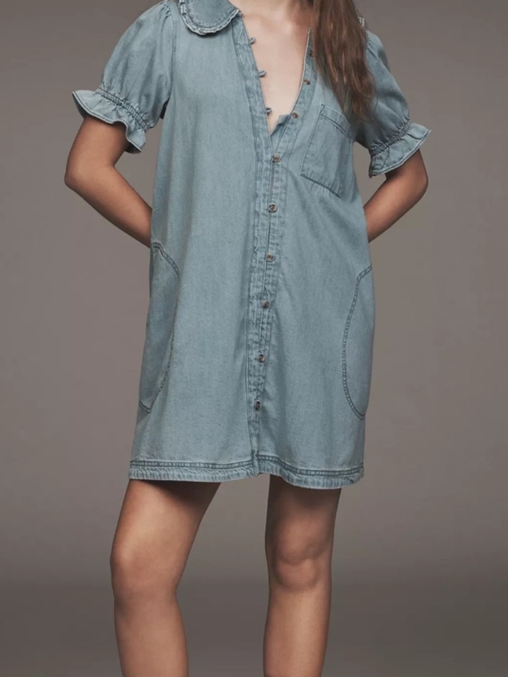 NWT! Pilcro Keira Denim Mini Dress from Anthropologie - Picture 4 of 8